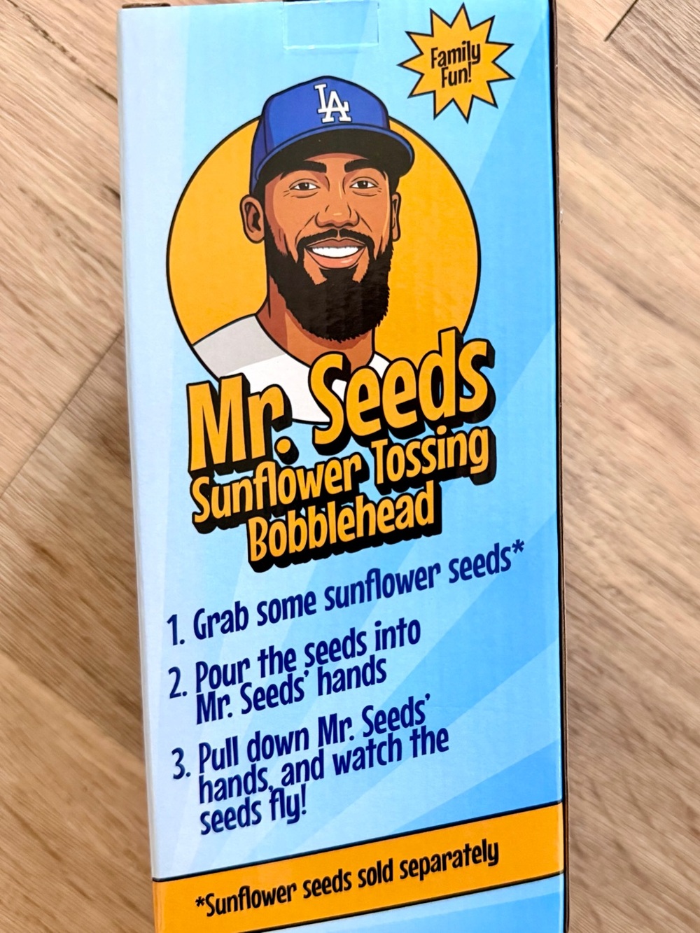 Mr. Seeds Sunflower Tossing Bobblehead - Blue/Yellow Box